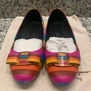 Salvatore Ferragamo Rainbow Ballet Flats, size 8 1/2